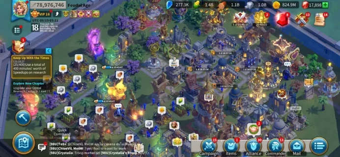 ROK2350: 78M - Vip 16 - 12 Commanders - 30 Passport - 3M8 Credit- 1.199 Gold head - 17K Gems