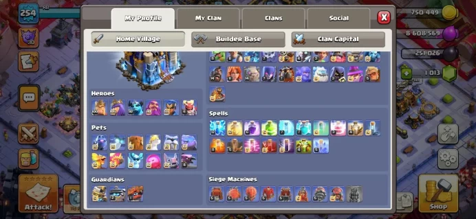 Th_18(3 HEROS MAX)(XP 254)(LOC COLOMBIA)(DEF MAX)(TROPE  MAX)( ALL AUXILIARY WORKERS FULL MAX)( 1 SKIN MAP & 8 SKIN HERO)(LIFTIME WARANTY)