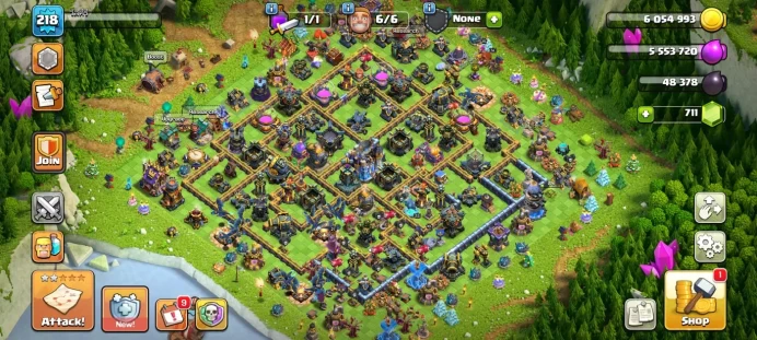 Town hall 18 Xp 218, 8 equipment epic, good defense, C6249