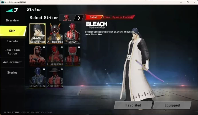 ASIA | BLEACH Byakuya Kuchiki Striker | Ultra ETHAN Raid Mask Striker | 2 Legendary Guns|More Check SS BS925B