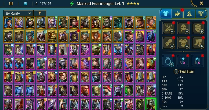 Starter acc with Armanz : 88k energy / 58 mln coins / Shemnath, Nogdar, Arix, Ninja + 20 Login Legendaries / Atur + Kallia