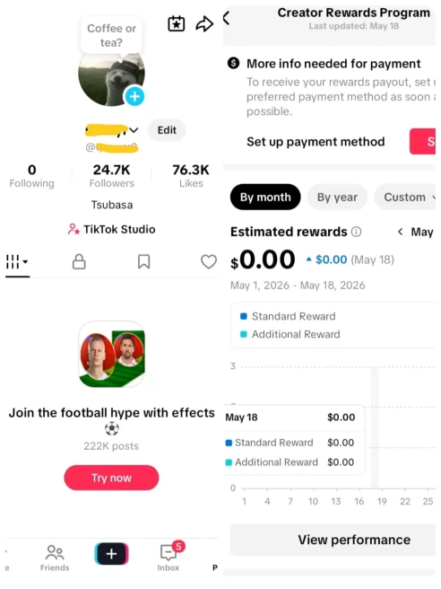24.7K Real Followers / Monetized & Creator Rewards Program Activated / Start Earning Now