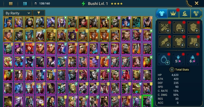 Starter acc with Riho : 96k energy / 62 mln coins / Wythir, Arix, Ninja + 20 Login Legendaries / Fenax, Daithi, Gala