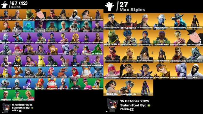 You Can Change MAil [PC/PSN] 67 skins | Peely | Laugh It Up | Rap Boy | Battle-Tested | Collector Kado Thorne | Hybrid (Stage 4)	LKK504