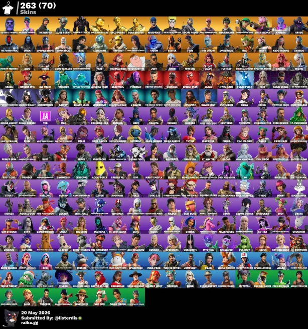 263 Skins | OG Ghoul Trooper + OG Skull Trooper + The Reaper + Merry Mint Axe + TAKE THE L 	LKK255