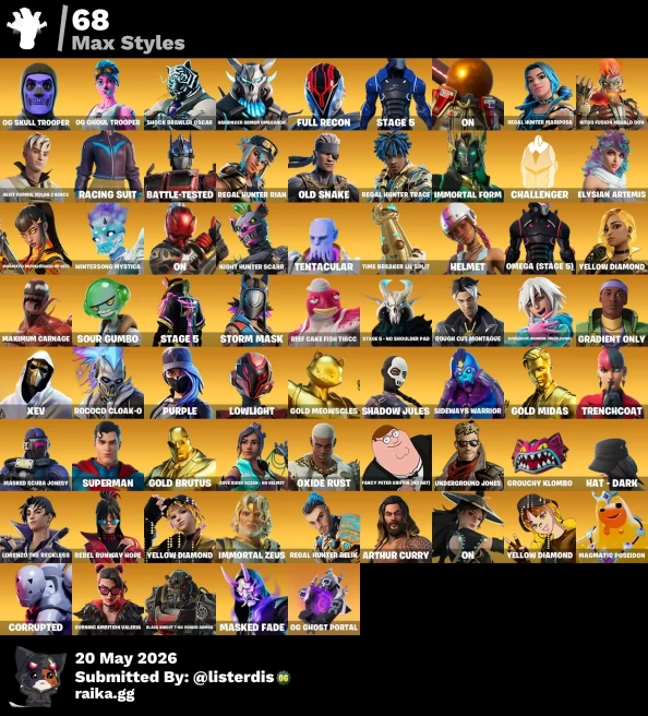 263 Skins | OG Ghoul Trooper + OG Skull Trooper + The Reaper + Merry Mint Axe + TAKE THE L 	LKK255