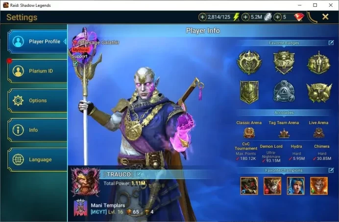Lv55 1,1M Power|1 Mythic(SS Galathir)+26Legend(Ezio,Ninja,Artax,Alice,2XTheodor,Wukong,MCAngelo,Geomancer,Etc)|Plarium|RSL1492
