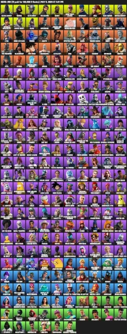 256 skins ·  Merry Mint Axe IKONIK  / Black Knight /  / Sparkle Specialist / Floss / Take The L /Scout / Cole / Glow