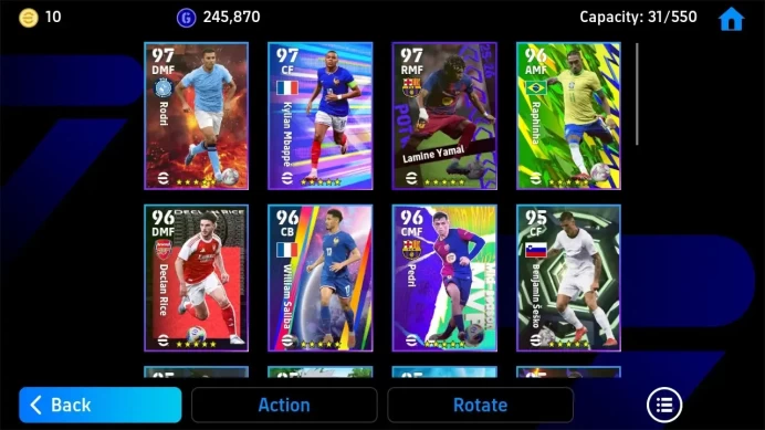 ANDROID|PW 3171|Wesley Sneijder Epic,Roberto Baggio Epic,Gerrard,Olmo,rivaldo,Caceres,Akanji,Kokcu,angelo,Etc|2026|EFB1462B