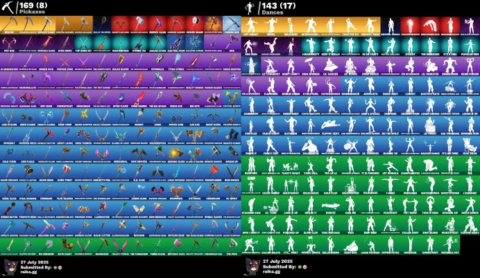 [PC] 154 skins | Renegade Raider | Cloud Striker | Champion's Shield | Elevation |Mountaineer's Must-Haves | Reaper | Future Relic Scythe LKK523