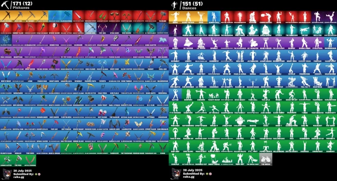 [PC/PSN/XBOX] 152 skins | Renegade Raider | Katalina | Champion's Crest | Victory Crest | FNCS Holoflair | Basic Basher | Tech Axe LKK524