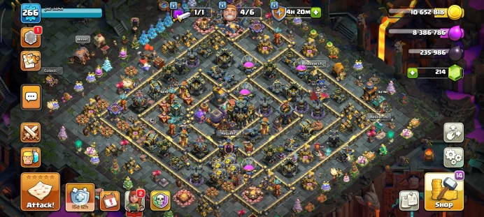 TH 17 MAX | CHANGE NAME 1500 GEM | LVL 266 | 20 SKIN HERO| 198 MEDAL LEAGUE| | 5 ABILITY| BUILDER HALL MAX| BK 100/AQ 100/MP 76/ GW 75/RCH 50