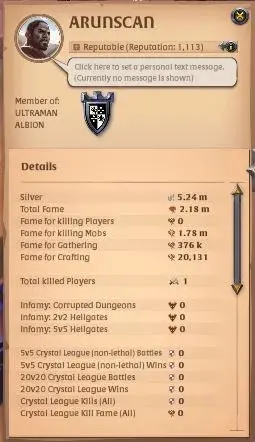 ASIA | 2,18M Total Fame - 5,24M Silver | T8 Ore Miner - T7 Fire Staff Build |Take Gmail|Check SS|(AO839)