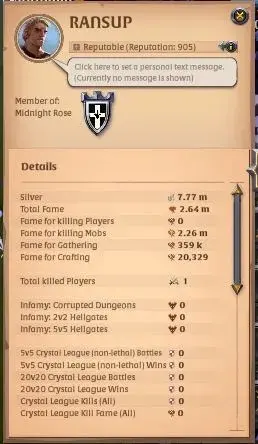 ASIA | 2,64M Total Fame - 7,77M Silver | T8 Ore Miner - T7 Fire Staff Build |Take Gmail|Check SS|(AO838)
