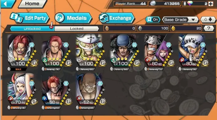 BR689-IOS+Android-Hyber 23+Shank v4 Full Boost+8 Ex(Nusjuro+Law+Kuzan Skin+White Beard)+Good Medal+Support 158%+Many BF Max Uta Hallowen+Jimbei 