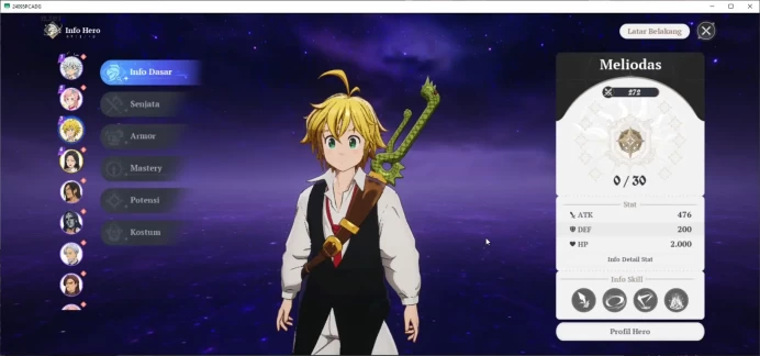 [SEA] Lv 2 Fresh Starter| 2 SSR Meliodas,Guila and 7 SR|Act 1 Story|Log NetMarbel(Frist Email)|TakeMail|Check SS(SDO714)