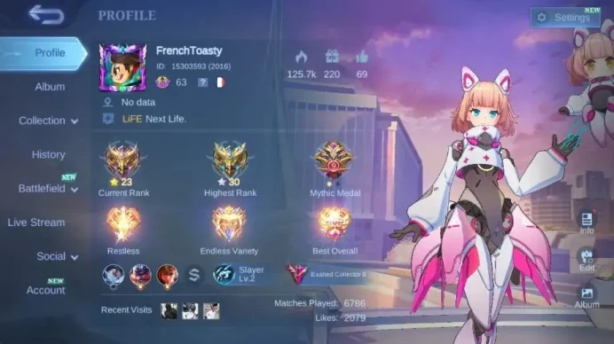 Global|Hero 132 Skin 361|Exalted|Legend Miya+Franco|Yin|KOF Karina+Chou|Collector Natalia+Badang+Benedetta|More Check SS ML1950B