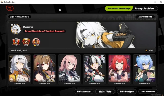 ASIA | Lvl 60 | Yixuan M3 sign, Ye shunguan sign, Yanagi, Zhao, Yuzuha, Ju fufu, etc 2 skin, 13 EMT, 6k Poly, MC Female ZZZ11B