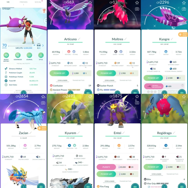 2268 Level 70 Shiny Primal Kyogre Shiny Zacian Shiny Kyurem Shiny Riolu Shiny Munchlax
