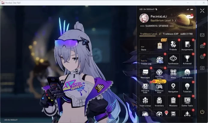 ASIA | TL61 | Silver Wolf Lv80, Yao Guang Lv80, Huohuo Lv80, Sparkle Lv70 | TakeMail | Check SS HSR500B