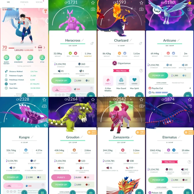 2271 Level 70 Eternatus Shiny GMax Charizard Shiny GMax Snorlax Shiny Galarian Articuno Shiny Riolu Shiny Kyogre Shiny shadow Groudon