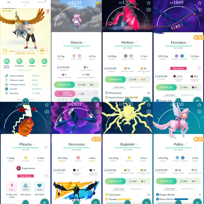 2273 Level 70 Eternatus Shiny GMax Pikachu Shiny GMax Gengar Shiny DMax Wailmer Shiny Riolu Shiny Necrozma