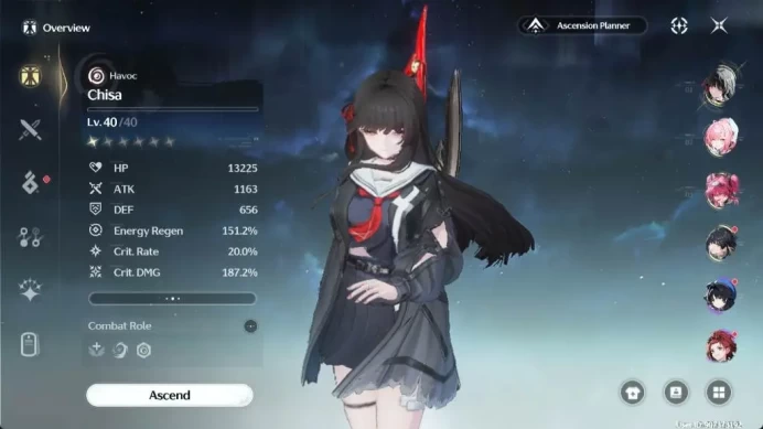 SEA|Union lvl 45|Rank 5|Chisa, Aemeath, Lupa, Chixia, yangyang, for sign n weapon check SS RA026B