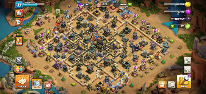 Town hall 17 Xp 189, good wall & defense, C5257