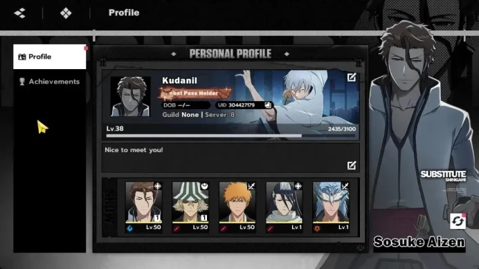 NuverseSEA|LV38|7 SSR [(AizenB1,Ichigo,UraharaB1)+Stamp,Grimmjow,Yoruichi,Sajin,Byakuya]|3 Sign|Google(BSR1142)
