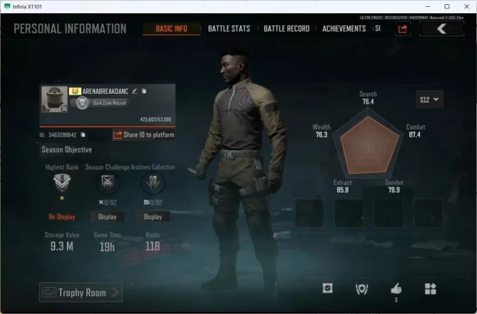 Mobile | LV 30 | SV 9.3 M | CV 4.1 M | Squirrel P90, C AKS-74U, QS AKS-74U, H-TAC A8 | more detail Check SS (AB405B)