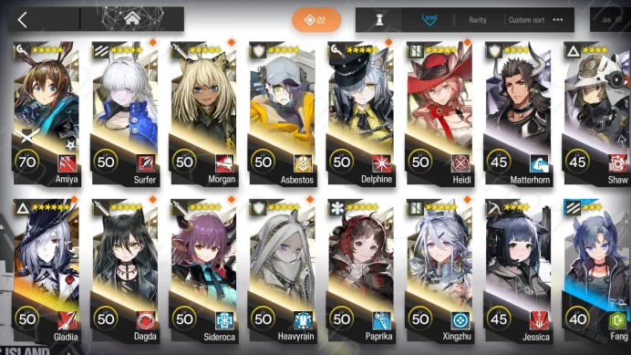 ARK77//Global Gladiia/Hoshiguma the Breacher/the Hvit Aska/Typhon 6*, 79430 Orundum, 5* Operators: 18