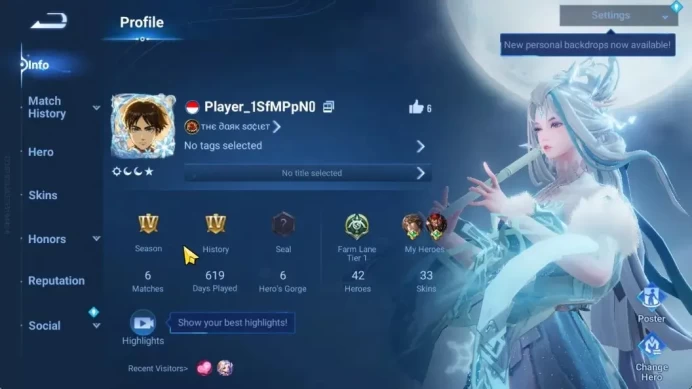Hero42 Skin33| Legend Skin Selection Chest|KIC(Luna),Legend(LadySun),LOTM(Guiguzi),5 Epic Skins|Infinite|(HOK2006)