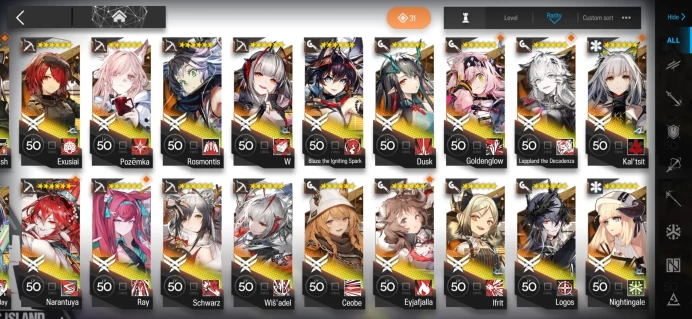 ARK89//[Global] 101 Lvl. 72 6* Characters. 16 Limits