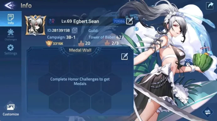 70684 | L69 | 2.31M POWER (Beatrice) | CAMP 38-2 | 4 AWAKEN | Tokinibara Skin | Detail Check SS MLA026B