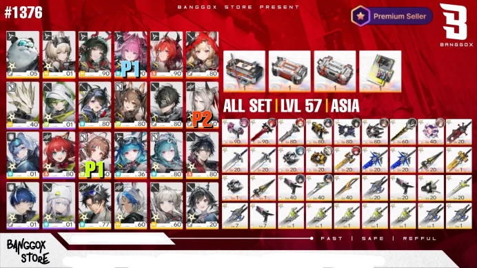 ARKE133//ASIA LVL 57 6 LIMITED CHAR YVONNE P1 POGRANICHNIK P2 ARDELIA P1 3 SSR SELECTOR WEAPONS