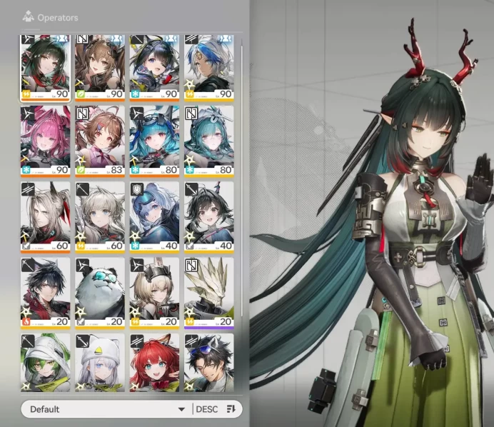 ARKE135//Account Level 60 Exploring Level 7 EU/NA Zhuang Fangyi + Sig, Tangtang + Sig, Yvonne P1 + Sig, Gilberta P1 + Sig Last Rite P2 Ardelia P