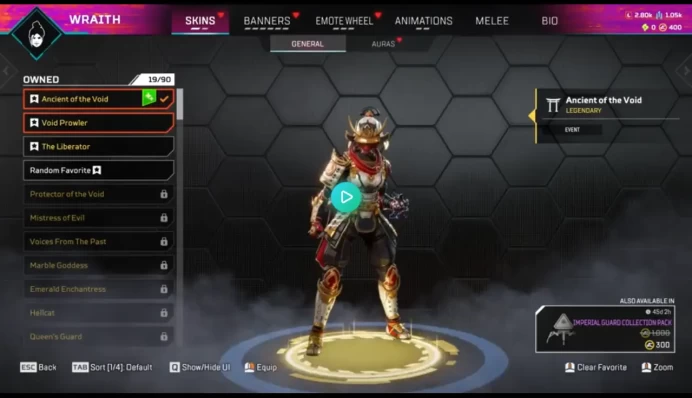 AP492//WRAITH HEIRLOOM 400 lvl 97 legs Ea app + Psn