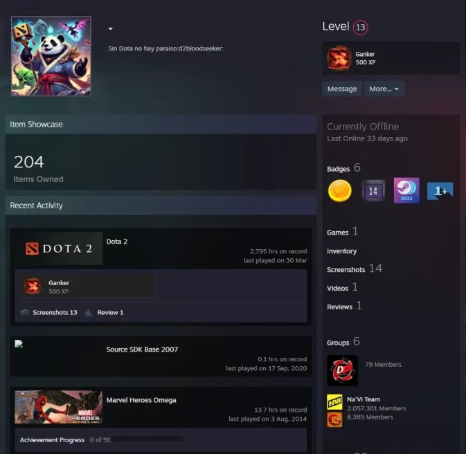 Dota 2 2795 hours-previous rank Crusader 3 (1937MMR)7530 behavior