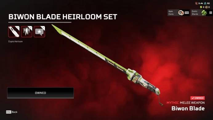 AP498//CRYPTO HEIRLOOM 91 LEGENDS SKINS