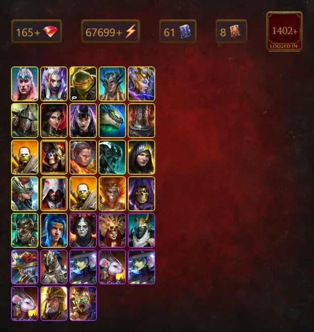 [STARTER]Dracomorph+Ninja+Loki+Visix+Michelangelo+Scyl+Deliana+Rathalos+Adelyn+Alice+Dreng+Artak+Deathknight+Ronda+70Epics