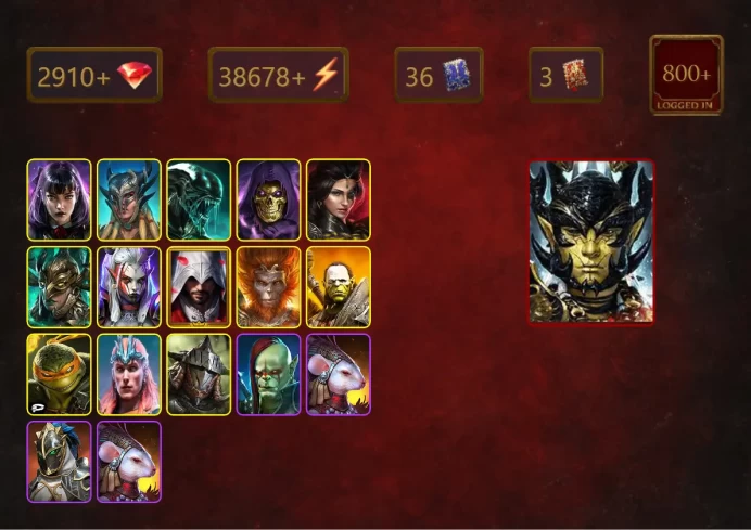 [STARTER]Aphidus+Trunda+Alice+Scyl+Xenomorph+Skeletor+Adelyn+Leminisi the Gold-Wing+Visix+Ezio Auditore+Wukong+Artak+33Epics