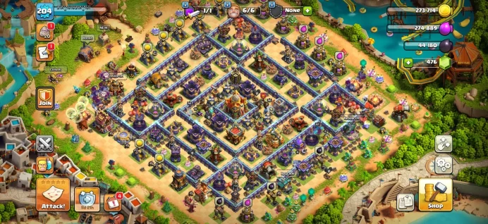 Town hall 16 Xp 204, 8 equipment epic,C6264