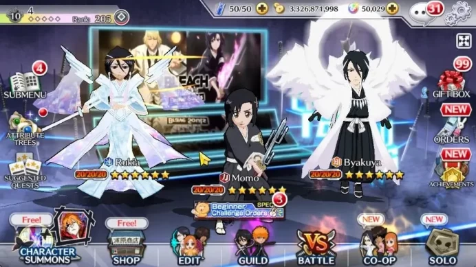 [Global]50K Orbs|1 MT[Momo TYBW26]|Rukia 10th Anniv,Shinji TYBW25,Byakuya Renewed,Renji TYBW25,Etc|1 char 5/5|Klab ID(BBS2669)