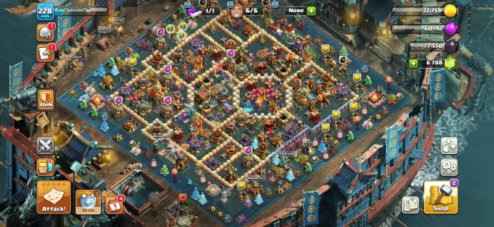 Town hall 16 Xp 228, 10 equipment epic, 2200 medals cwl, 6800 gems, C6265