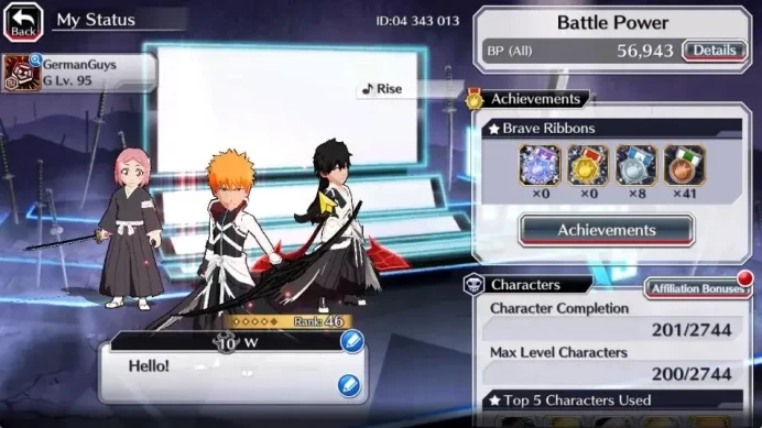 [GLOBAL]6K Orbs+Fresh All Story|2 New Ichigo Renewed,Yachiru TYBW25,Unleashed[Shawlong,Halibel],Etc|CE ON|Klab ID(BBS2666)