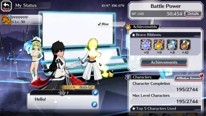 [GLOBAL]6K Orbs+Fresh All Story|New Ichigo Renewed,Halibel Fierce,Candice TYBW24,Halibel Unleashed,Etc|CE ON|Klab ID(BBS2665)