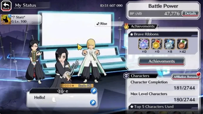 [GLOBAL]6K Orbs+Fresh All Story|TYBW26[Momo,Shinji],Nanao TYBW25,Ichigo Crescent,Halibel Unleashed,Etc|CE ON|Klab ID(BBS2664)