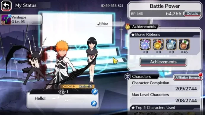 [GLOBAL]6K Orbs+Fresh All Story|New Ichigo Renewed,Nemu TYBW25,Crescent[Ulquiorra,ichigo],Gin Fierce,Etc|CE ON|Klab ID(BBS2663)
