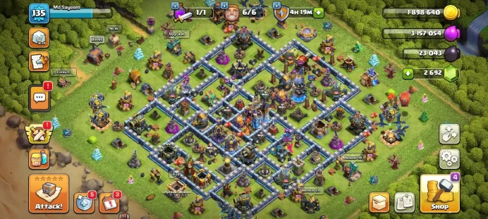 SA-[1 HERO MAX ] TH18 NICE BASE | BEST DEAL| HEROS-25-41-53-60-55 | STRONG TROOPS AND DEFENCE | NC YES