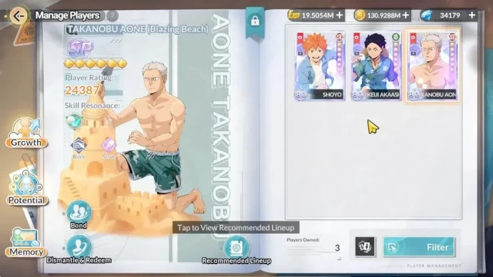 SEA Lv60|34K DM|3 SP [Aone,Akaashi,Hinata]+Memo 6 UR [(Korai,Kuroo,Oikawa,Sachiro,Kageyama)+Memo,Bokuto] 18 SSR|Google|HFH1035